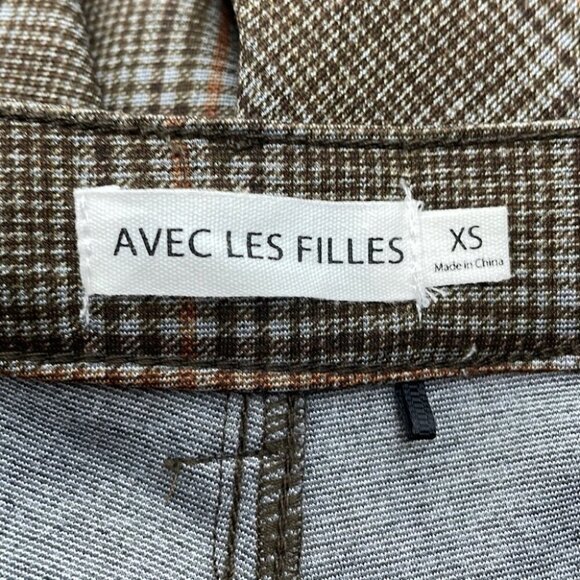 Avec les filles fall plaid trouser pants neutral Color’s fall vibe sz xs - Picture 4 of 10